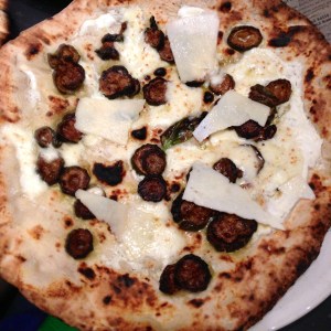 Courgettes, Basil, Buffalo Ricotta, Franco & Lloyd Organic Somerset Pecorino (No tomato)